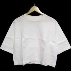 美品 25SS GALERIE VIE ギャルリーヴィー リネン100％ リブコンビフレンチリネン 半袖 ワイドシャツ サイズF オフホワイト レディース 古着 中古 USEDのサムネイル
