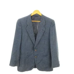 ニナリッチ NINA RICCI Monsieur ジャケット 上着 90A4 青 ブルー チェック柄 長袖 シングルブレスト 背抜き /MN33 ■ECB005のサムネイル