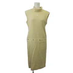 クレージュ courreges ワンピース ウール 9A3 ベージュ タートルネック ノースリーブ リブ編み /KK ■ECB005のサムネイル