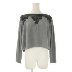 パオラフラーニ PAOLA FRANI MAGLIA SWEATER - KNIT JERSEY ニット セーター 40 グレー レース 長袖 クロップド丈 /CK31 ■GY62のサムネイル