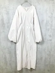 Louere ルエレ ウエストタック ボリュームスリーブ ワンピース sizeM/アイボリー ■■ レディース