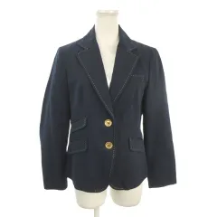 タルボット TALBOTS PETITES テーラードジャケット 上着 4 紺 ネイビー ダブルブレスト 長そで ステッチデザイン /AO14 ■GY72のサムネイル