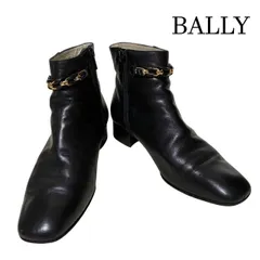 バリー BALLY DENFRA ゴールドチェーンインターロッキング ソフトレザーショートブーツ ITALY製 5 1/2C 【トップリフト(ヒールゴム)新品交換済】のサムネイル