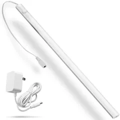 【在庫処分】室内 LED バーライト 超明るい 人感 12V 40cm スリム 薄型 AC電源 センサーライト 100V マグネット 貼り付け型 クローゼット/台所/トイレ/足元灯/廊下/階段/玄関/寝室(6000K/昼光色)のサムネイル