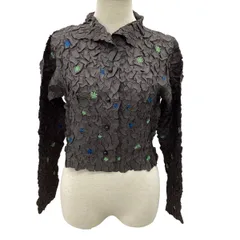 ISSEY MIYAKE イッセイミヤケ 立体 花モチーフ ジャケット  SIZE 2 IM22FD905 ブラックのサムネイル