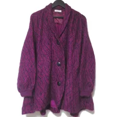 美品 Christian Dior クリスチャンディオール ヴィンテージ シングル オーバーサイズ ニットカーディガン M パープル ブラック レディース 古着 中古 USEDのサムネイル