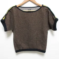 美品 mina perhonen ミナペルホネン herb salt ショートスリーブ ミックスニット ka8593 サイズ1 ブラウン レディース 古着 中古 USEDのサムネイル