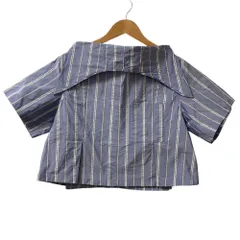 良品 24SS TOGA PULLA トーガプルラ Memory taffeta blouse ストライプ 半袖 ブラウス TP241-FJ210 36 ブルー レディース 古着 中古 USEDのサムネイル