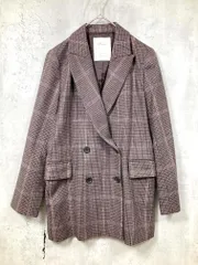 美品 Lisiere L'Appartement アパルトモン ウール チェック柄 ダブル テーラード ジャケット size34/茶 ◇■◎レディースのサムネイル