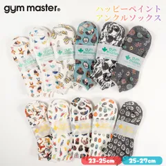 [23-25cm] gym master ジムマスター 靴下 スニーカーソックス ハッピーペイント アンクルソックス 覆面レスラー プロレスラー G957394 レディースのサムネイル
