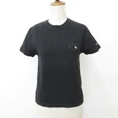 バーバリーブラックレーベル BURBERRY BLACK LABEL Tシャツ 半袖 丸首 刺繍 綿 黒 ブラック 1のサムネイル
