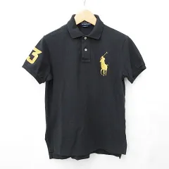 ポロ バイ ラルフローレン Polo by Ralph Lauren ポロシャツ 半袖 刺繍 アップリケ 綿 黒 ブラック Lのサムネイル