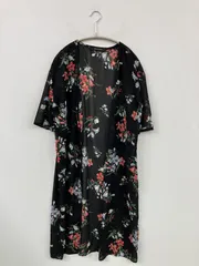 VENCE EXCHANGE ヴァンスエクスチェンジ カーディガン/ボレロ M ブラック 花柄・ボタニカル柄 ロング丈 半端袖 レディースのサムネイル