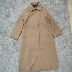 DAKS　ダックス　ステンカラーコート　ウール　カシミヤ　ロングコート　ベージュ　キャメル　比翼　レディース　中古　古着のサムネイル