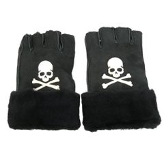 mastermind JAPAN マスターマインドジャパン ボア スカル オープンフィンガー グローブ 手袋 ブラック系【中古】