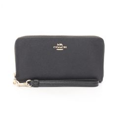 新品未使用】COACH 長財布 ブラック ストラップ付 - メルカリ