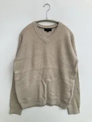 TAKA-Q タカキュー ニット/セーター L ベージュ ナイロン ウール・ニット 無地 ミドル丈 長袖 Vネックのサムネイル