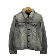 【中古】TMT 12oz SOFT BLACK DENIM TRUCKER JACKET サイズL グレー ティーエムティー[91]のサムネイル