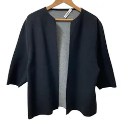 美品 JIL SANDER ジルサンダー カシミヤダブルフェイス ニットカーディガン サイズ34 ブラック×グレー レディース 古着 中古 USEDのサムネイル