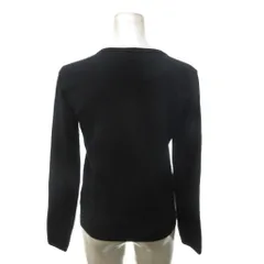 アルマーニ コレツィオーニ ARMANI COLLEZIONI 長袖 ニット Vネック 黒 長袖 無地 ウール 38 /HW ■IBO97のサムネイル
