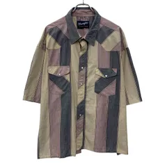 00s Wrangler 半袖 ストライプシャツ 3XL～ ベージュ マルチカラー スナップボタン ストライプ柄 00年代 ビッグサイズ 夏物 a806-5676のサムネイル