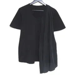 美品 WEEKEND Max Mara ウィークエンドマックスマーラ アシンメトリー Vネック 半袖 Tシャツ カットソー Mサイズ ブラック レディース 古着 中古 USEDのサムネイル