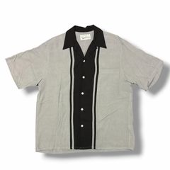 ヴィンテージ 半袖シャツ ストライプ ヘンプ シルク 90s 刻印 ボックス