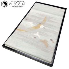 WAKKA ワッカ ［月の満ち欠け うさぎ 波 和歌 鳳凰］正絹 京袋帯 