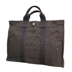HERMES エルメス エールライン MM トートバッグ グレー系 カデナ 鍵