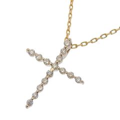 ネックレス K18 十字架 クロス ダイヤ 0.2ct 1.6g - メルカリ