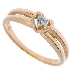 Courreges クレージュ ハート モチーフ ダイヤ リング K18PG 750 ピンクゴールド ダイヤモンド 0.07ct 8.5号 指輪 1.8g アクセサリー レディース 送料無料 241100110562 ★のサムネイル