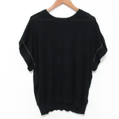 美品 blancvert ブランベール モニーレ ショートスリーブ ワイドニット セーター サイズ38 ネイビー レディース 古着 中古 USEDのサムネイル