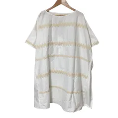 美品 LIVIANA CONTI リビアナコンティ ジグザグ コットン ドレス ビッグシルエット カットソー 25P-F5SK95 ホワイト  レディース 古着 中古 USEDのサムネイル