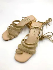 LAGUNAMOON ラグナムーン 031831800201 定価13200円 Woodヒールレースアップ サンダル sizeM/ベージュ ■◆レディースのサムネイル