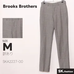 訳あり Brooks Brothers パンツ ストレート　チェック柄　センタープレス　フロントフック　フロントボタン　フロントファスナー　ポケット付き　ベルトループのサムネイル