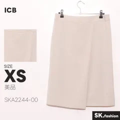 美品 ICB スカート ミディ丈　タイト　ラップスカート　バックフック　バックファスナー　裏地付きのサムネイル