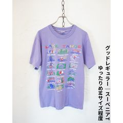 90sUSA製 SEABOURN発泡プリント ボーダーTシャツ シングルステッチ 