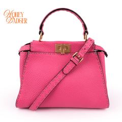 FENDI セレリア ピーカブー ミニ ピンク ショルダーバッグ 2WAY 極美品】フェンディ セレリア ミニ ピーカブー 2WAY ハンドバッグ