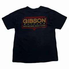 ギブソン Tシャツ メンズ サイズL ブラック 半袖 ヘビーウェイトコットン 綿100％ 防縮加工 90s 1998年 ヴィンテージ ギター バンド ロックのサムネイル