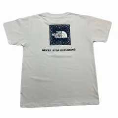 ザノースフェイス Tシャツ レディース Lサイズ ホワイト 半袖 ポリコットン スクエアロゴ バックプリント ペイズリー アウトドア 定番 人気 春夏