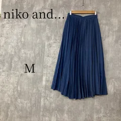 niko and ... ニコアンド プリーツスカート ロングスカート デニム風 インディゴブルー Mサイズ レディース ボトムス カジュアル 大人可愛い きれいめ ロング丈 春 夏 秋 冬 オールシーズン