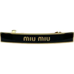 ミュウミュウ miu miu ロゴヘアクリップ 5IF172 ブラック/ゴールド メタル/エナメル レディース その他ファッション雑貨のサムネイル