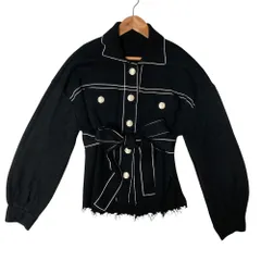 良品 25SS Grace Class グレースクラス ニットワークジャケット 0225153016 サイズ36 ブラック レディース 古着 中古 USEDのサムネイル