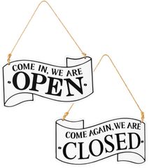 [재고 처분] 사인 플레이트 하와이안 팝 아메리칸 목제 Close (흰색) Open 클로즈 오픈 간판 A'sTool