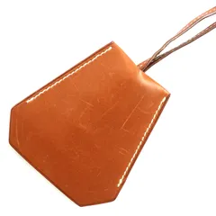 美品◇HERMES エルメス ヴィンテージ マルジェラ期 レザー クロシェット ネックレス ペンダント アクセサリー ブラウン □C刻印 フランス製 レディースのサムネイル