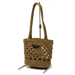 プラダ / PRADA　クロシェ トートバッグ / かごバッグ　1BG494　ラフィア風　ダークベージュ系 【中古】のサムネイル