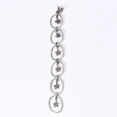 極美品 CHROME HEARTS クロムハーツ PAPER OVAL STAR DROP ペーパーオーバルスター ドロップピアス 重量約13.00g 片耳用 中古 4a003632のサムネイル