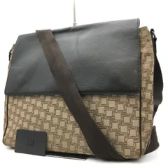 Dunhill　ダンヒル　ショルダーバッグ　メッセンジャーバッグ　D8　ワンショルダー　クロスボディ　A4収納可　キャンバス×レザー　ベージュ×ダークブラウン　4573のサムネイル