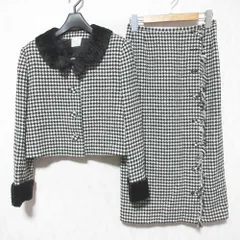 美品 KANEKO ISAO カネコイサオ リボン ジャケット ロングスカート セットアップ スーツ K23FJ04/K23FS18 ブラック ホワイト レディース 古着 中古 USEDのサムネイル