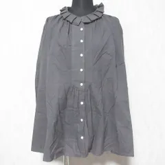 良品 tumugu ツムグ ロングスリーブ フリルカラー シャツ ブラウス TB17334 F グレー レディース 古着 中古 USEDのサムネイル